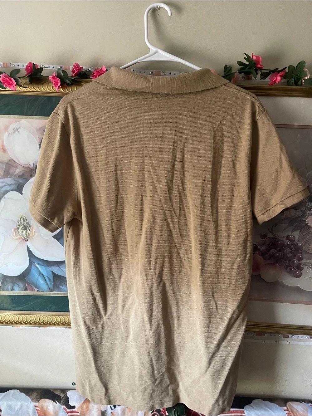 Polo by Ralph Lauren Men’s Khaki Collared Short-Sleeve Polo